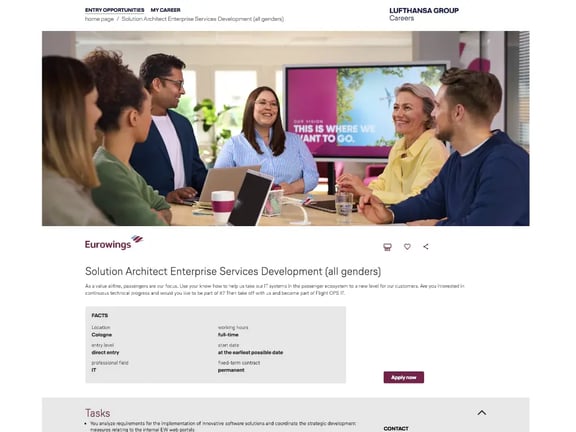 Reference Lufthansa job ad