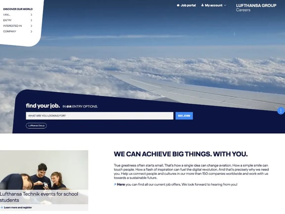 Reference Lufthansa job portal