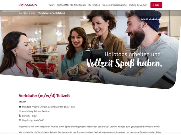 Referenz Rossmann Stellenanzeige